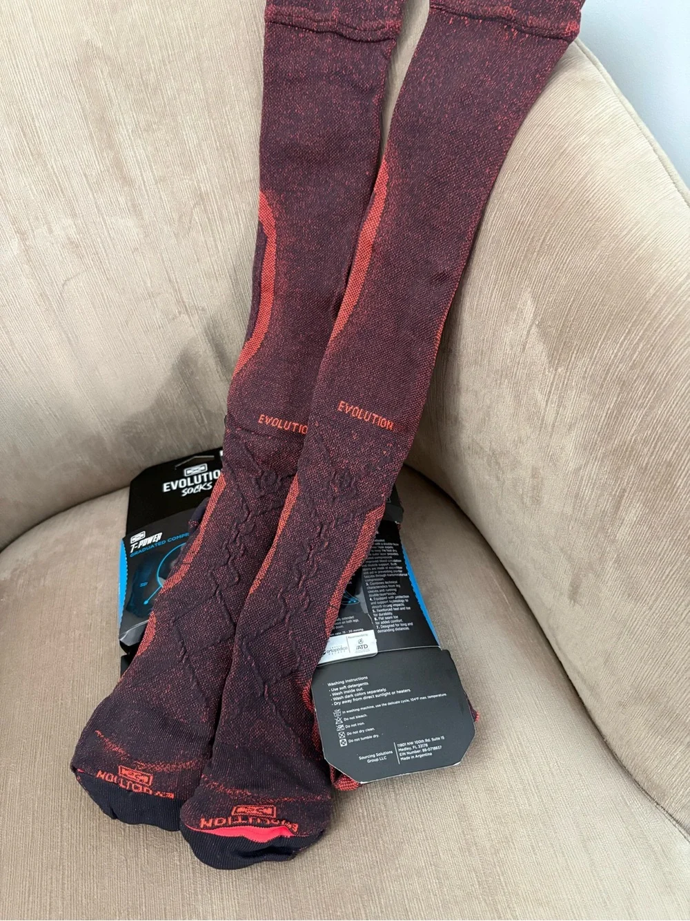 T-power Evolution Socks Graduated Compression M set 2 Black/Orange Microfiber